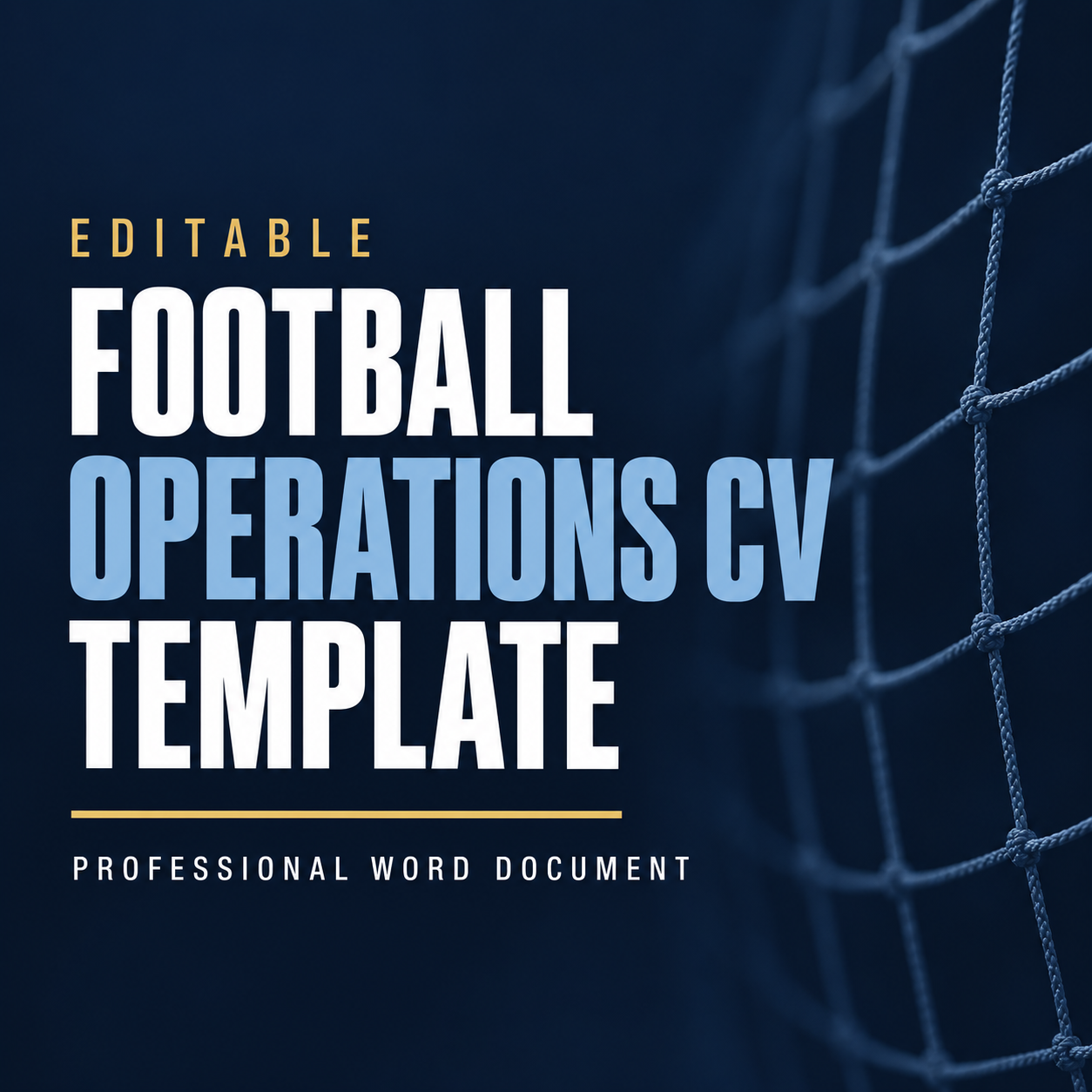 Editable Football Operations CV Template