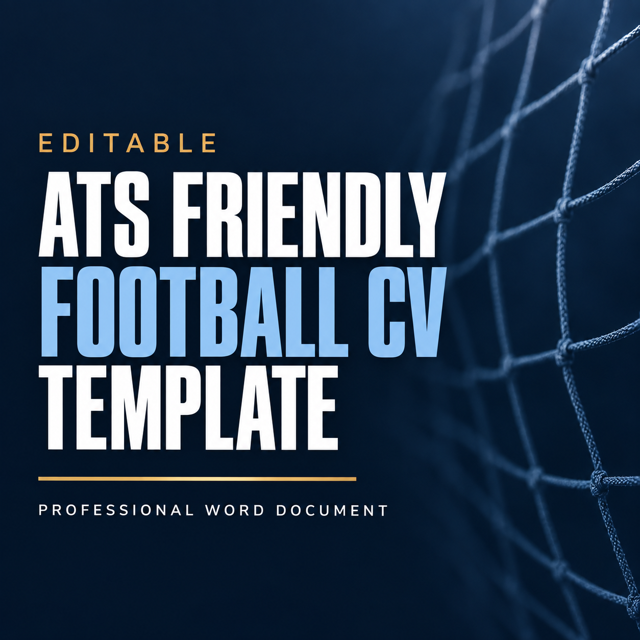 Editable ATS-Friendly Football CV Template